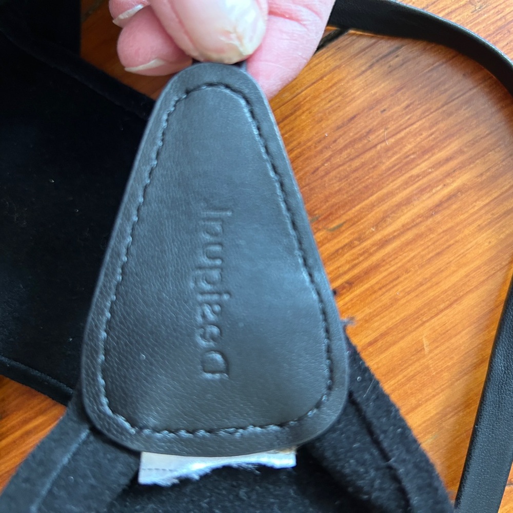 Desigual Small Black Suede/Pleather Tie Wrap Belt